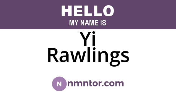 Yi Rawlings