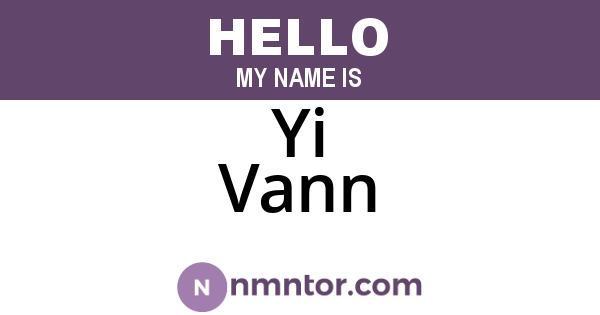 Yi Vann