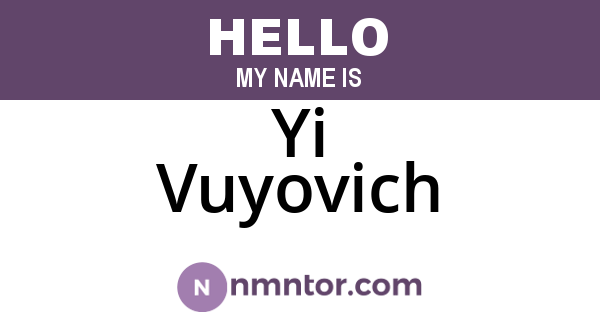 Yi Vuyovich