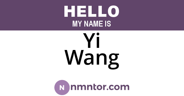 Yi Wang