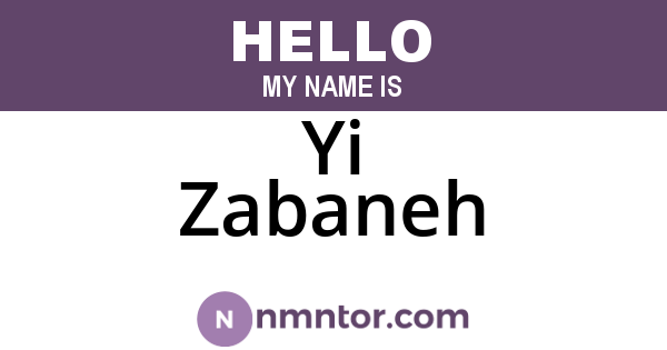 Yi Zabaneh