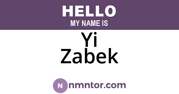Yi Zabek