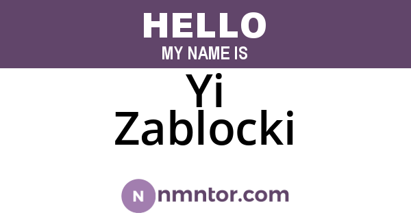 Yi Zablocki