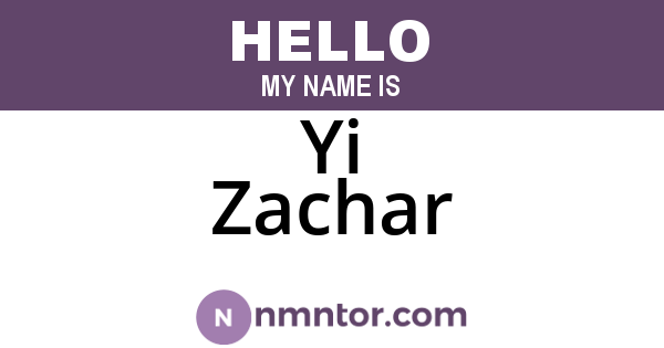 Yi Zachar