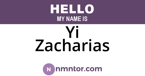 Yi Zacharias
