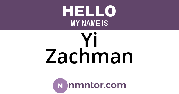 Yi Zachman