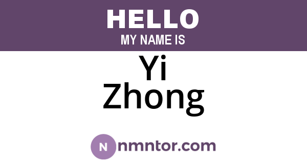 Yi Zhong