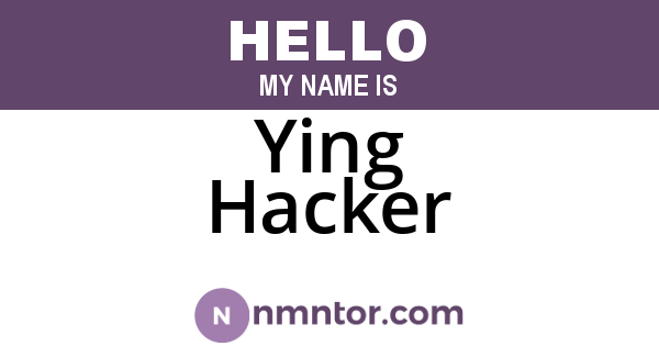 Ying Hacker