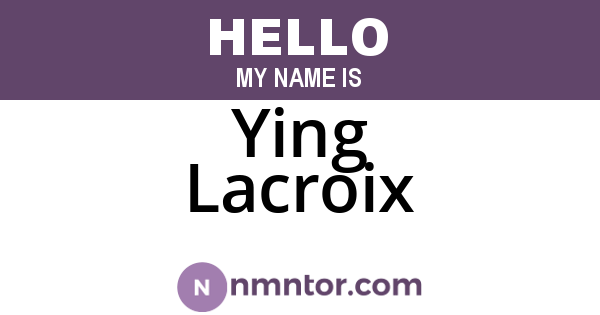 Ying Lacroix