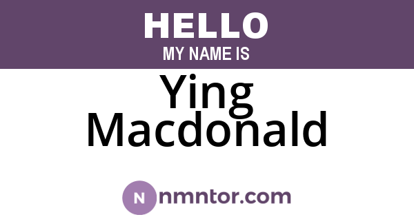 Ying Macdonald