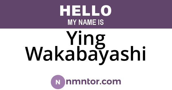 Ying Wakabayashi