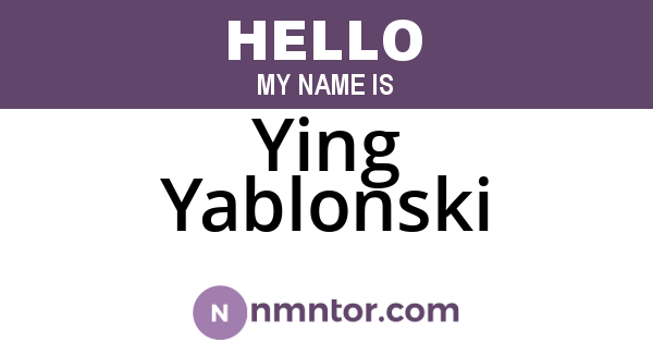 Ying Yablonski