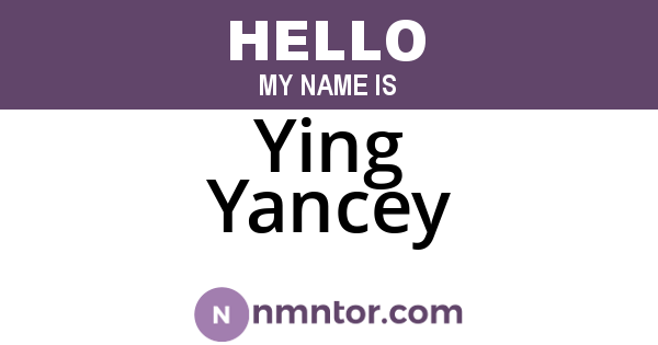 Ying Yancey