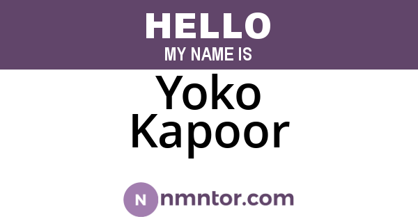 Yoko Kapoor