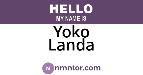 Yoko Landa