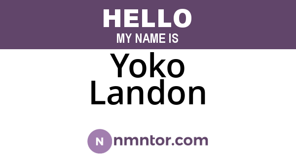 Yoko Landon