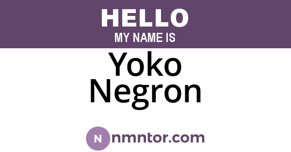 Yoko Negron