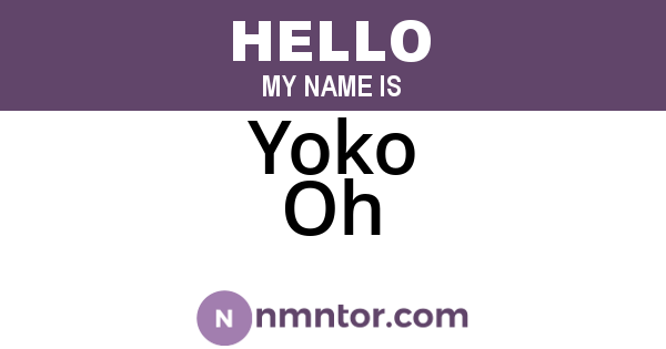 Yoko Oh