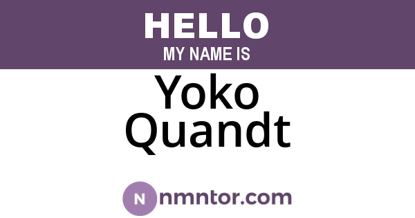 Yoko Quandt