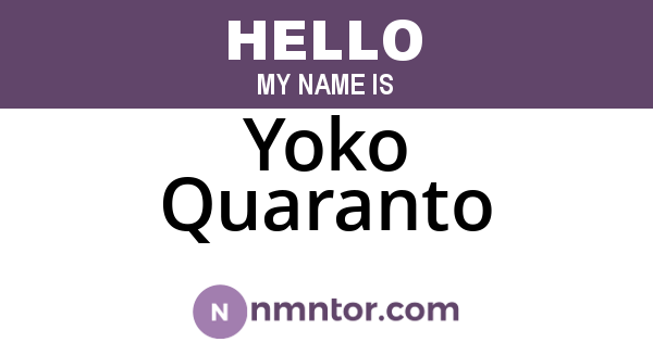 Yoko Quaranto