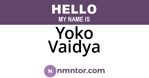 Yoko Vaidya