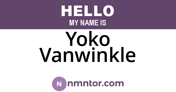 Yoko Vanwinkle