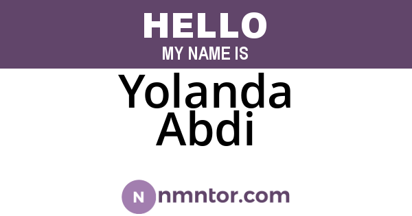 Yolanda Abdi