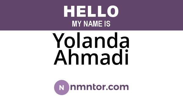 Yolanda Ahmadi