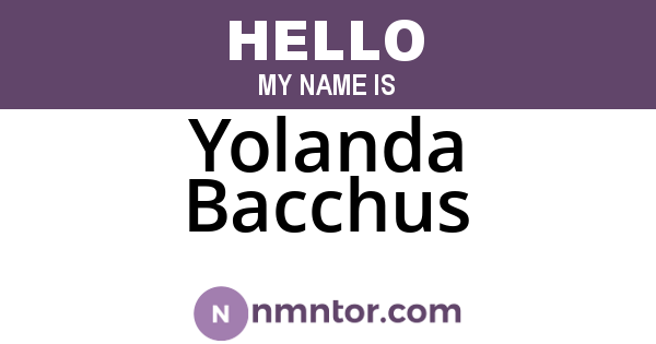 Yolanda Bacchus