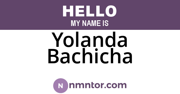 Yolanda Bachicha
