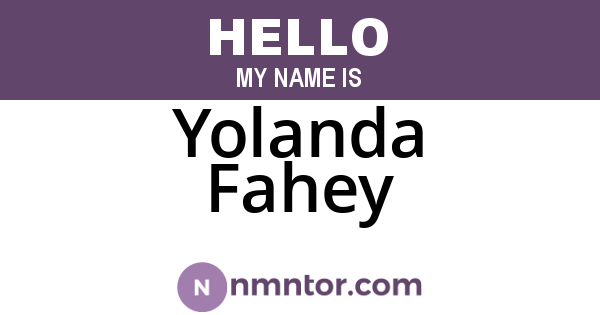 Yolanda Fahey