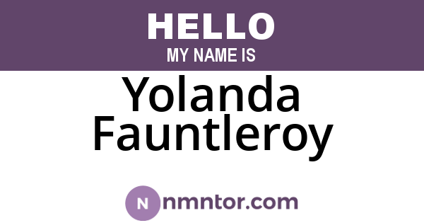 Yolanda Fauntleroy