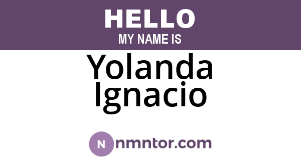 Yolanda Ignacio