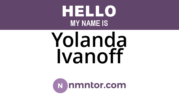 Yolanda Ivanoff