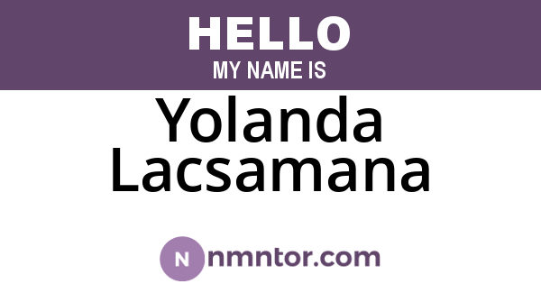 Yolanda Lacsamana