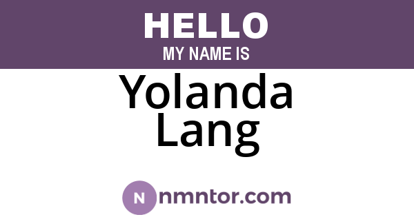 Yolanda Lang