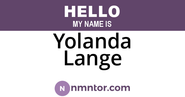 Yolanda Lange