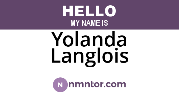 Yolanda Langlois