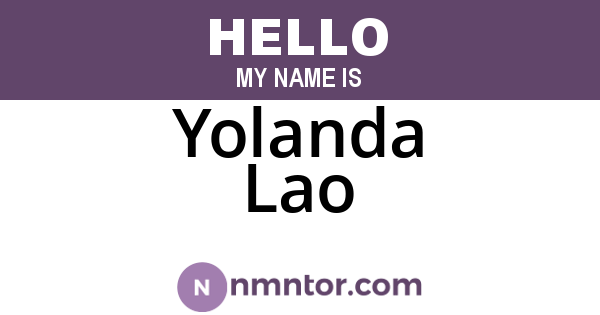 Yolanda Lao