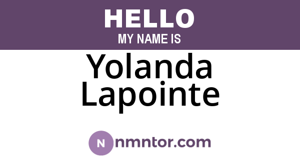 Yolanda Lapointe
