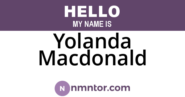 Yolanda Macdonald