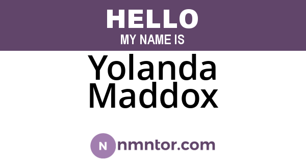 Yolanda Maddox