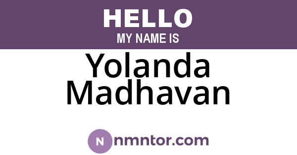 Yolanda Madhavan