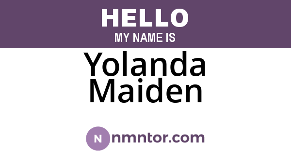 Yolanda Maiden