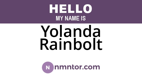 Yolanda Rainbolt