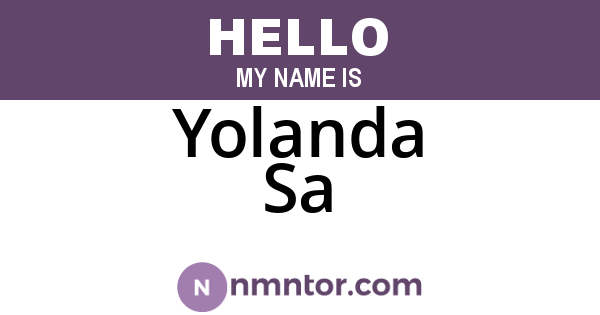 Yolanda Sa