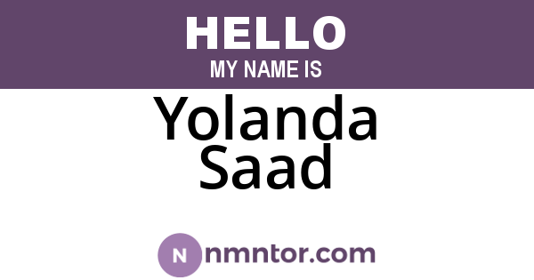 Yolanda Saad