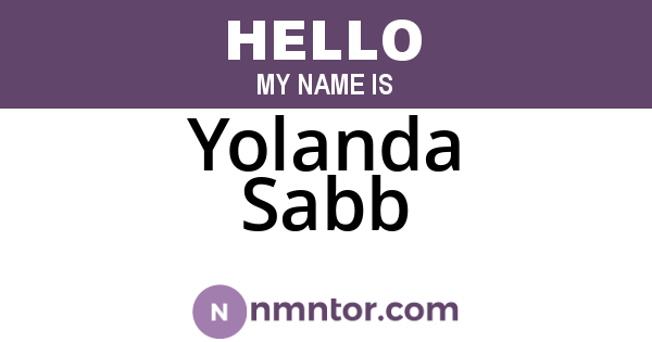 Yolanda Sabb