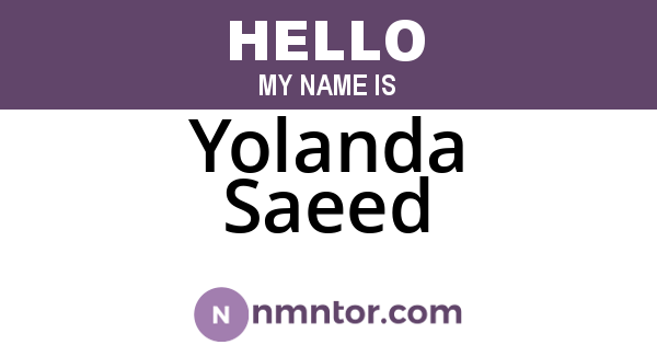 Yolanda Saeed