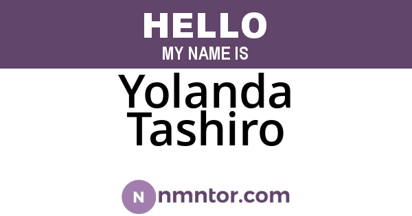 Yolanda Tashiro